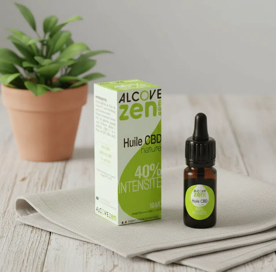 Flacon d'huile de CBD 40% nature
