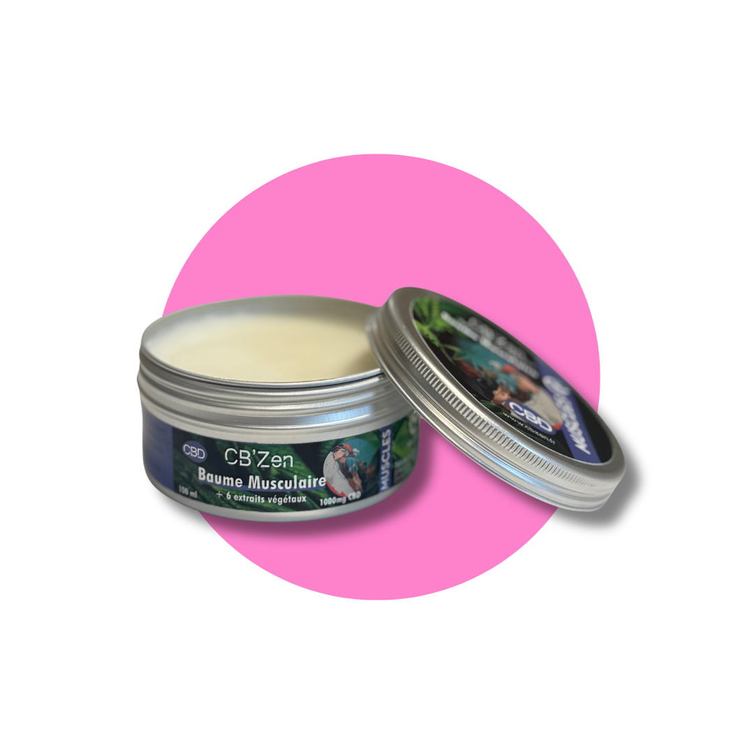 Baume musculaire CB'Zen 1000mg CBD et plantes bio pour massage sportif