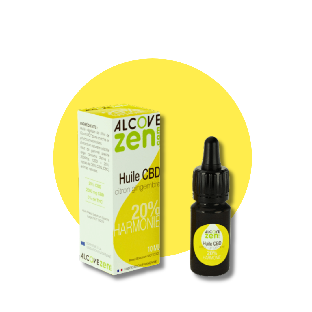 Huile CBD 20% Harmonie Citron Gingembre - AlcoveZen